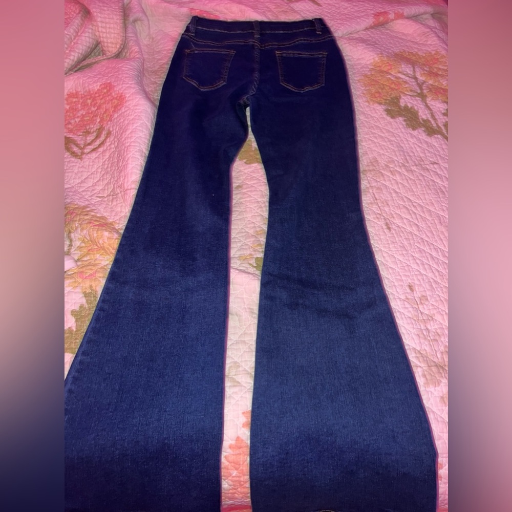 Dark Navy Blue Flared Jeans